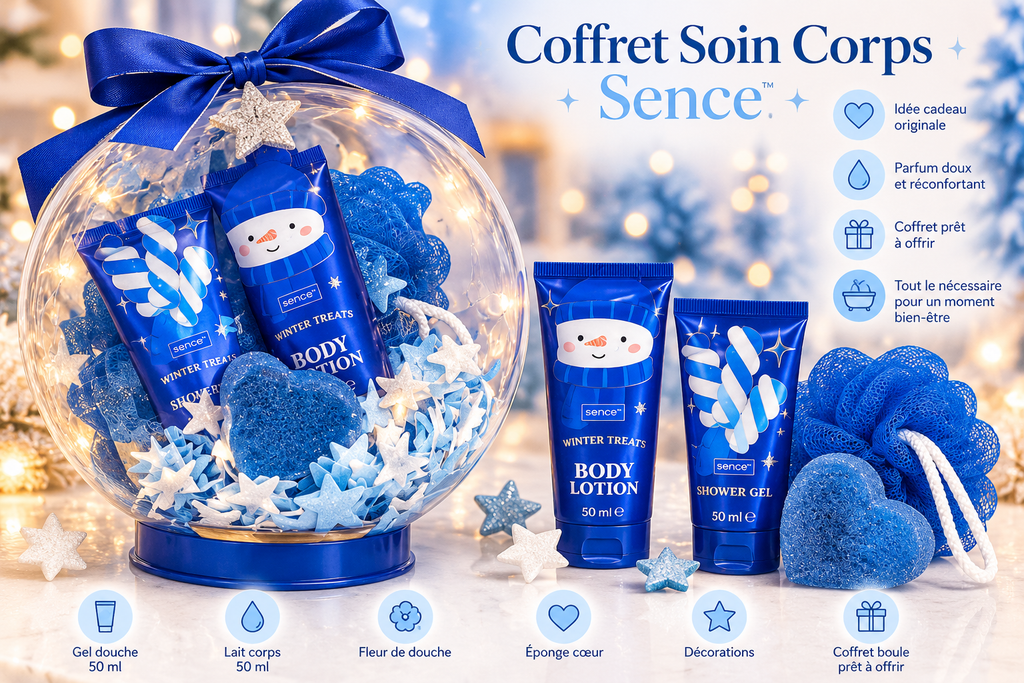 Coffret Cadeau Bien-être - Boule de Noël bleue