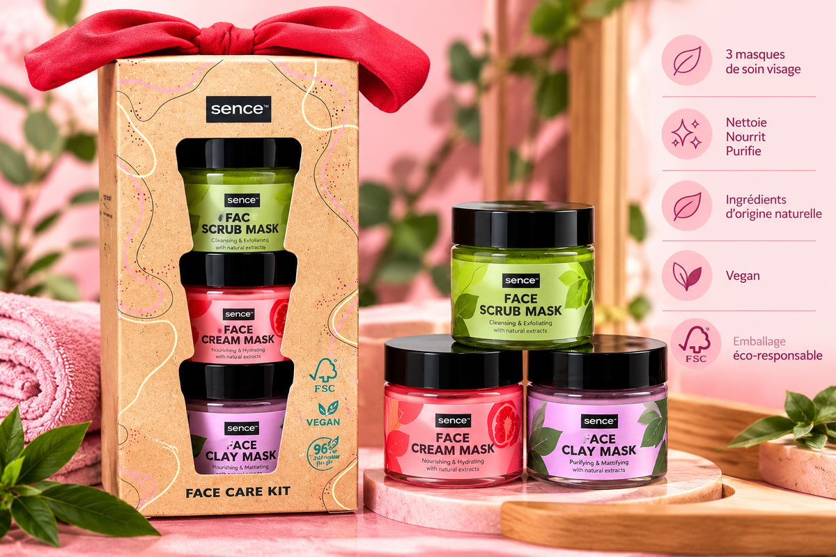 Coffret Soin Visage - 3 Masques & bandeau Beauté
