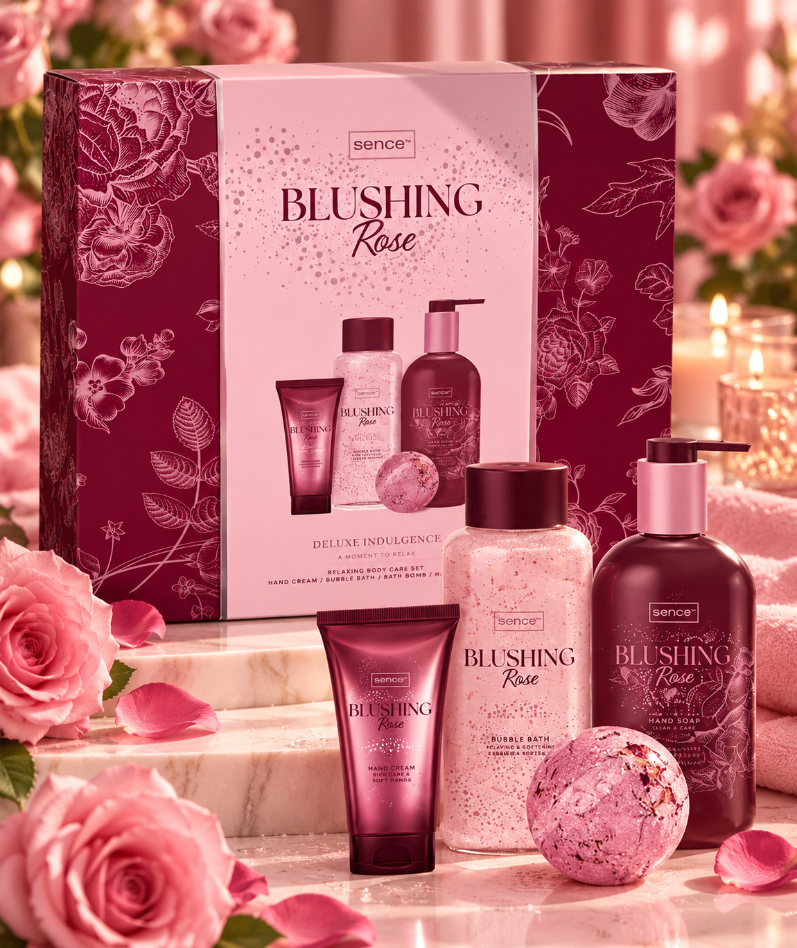 Coffret Cadeau Sence Blushing Rose – Soin du Corps & Bain Relaxant