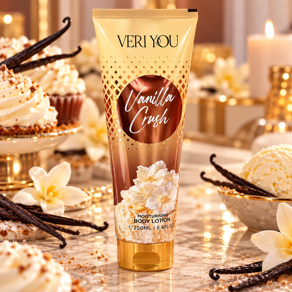 Lait Corporel Hydratant Vanilla Crush – Veri You – Vanille Gourmande – 250 ml