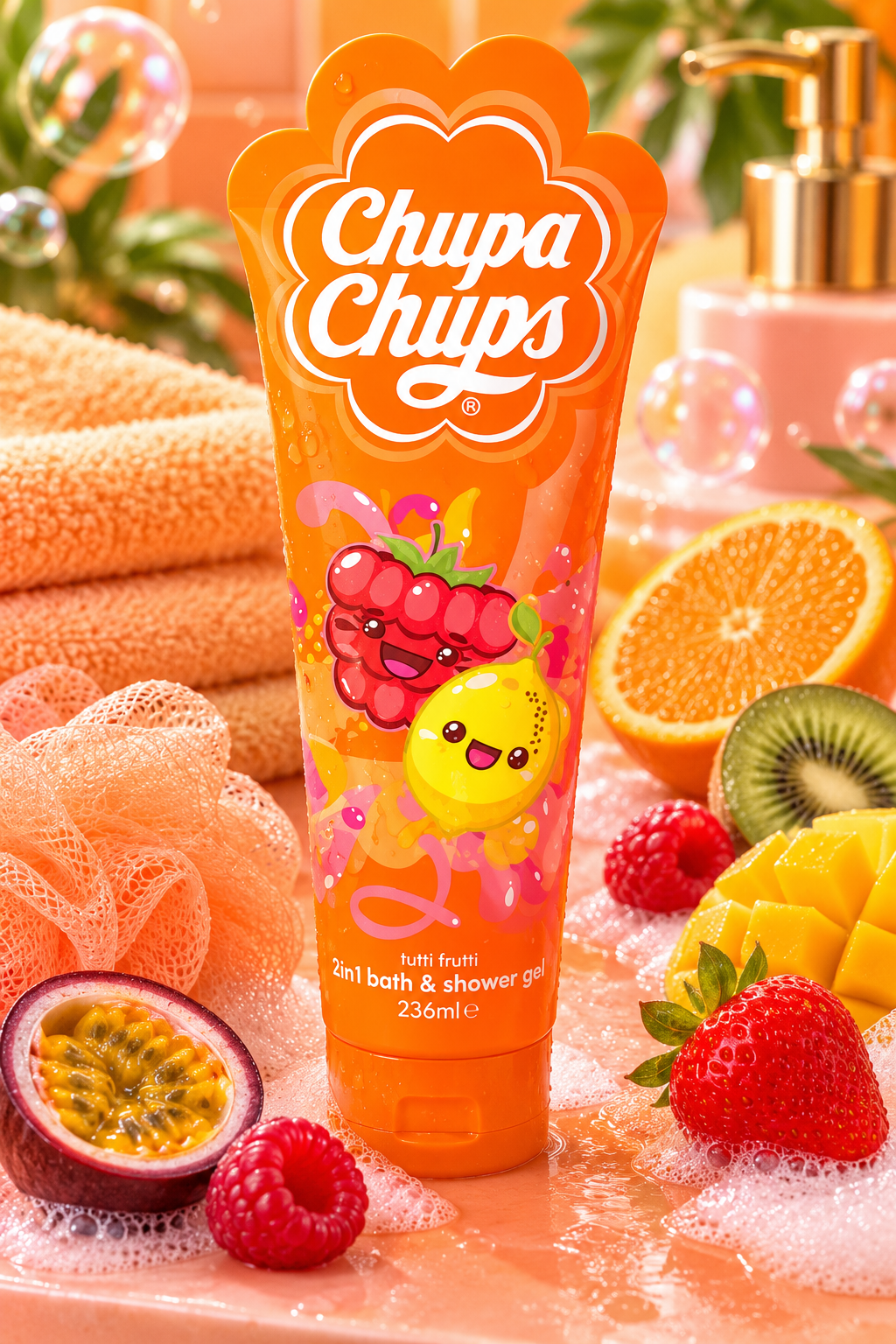 Gel Douche & Bain Chupa Chups Tutti Frutti 2 en 1 – 236 ml