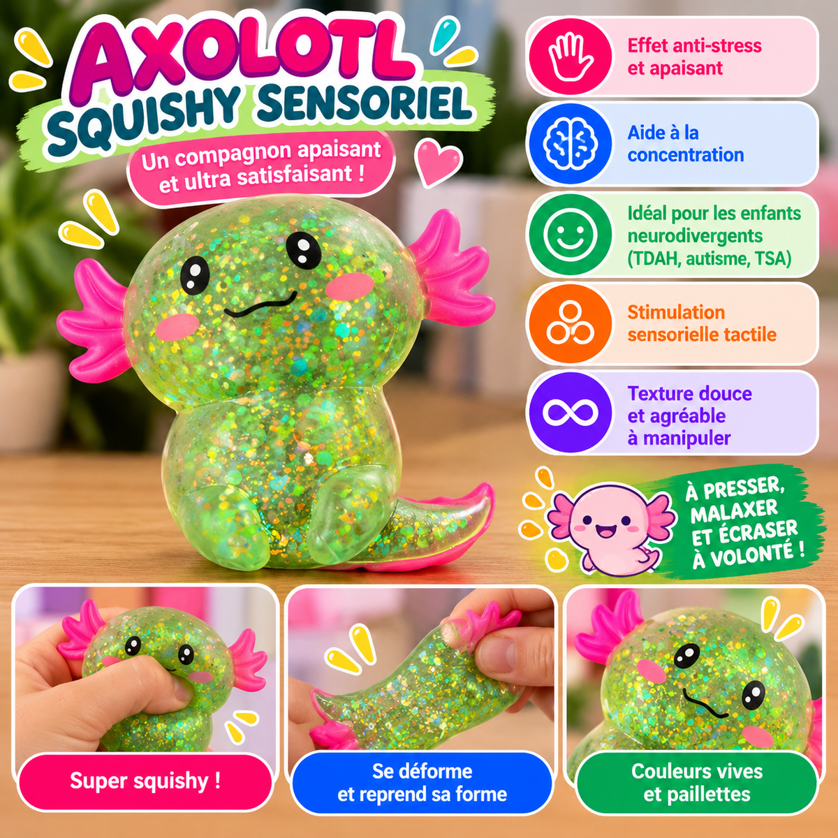 Axolotl Squishy Sensoriel