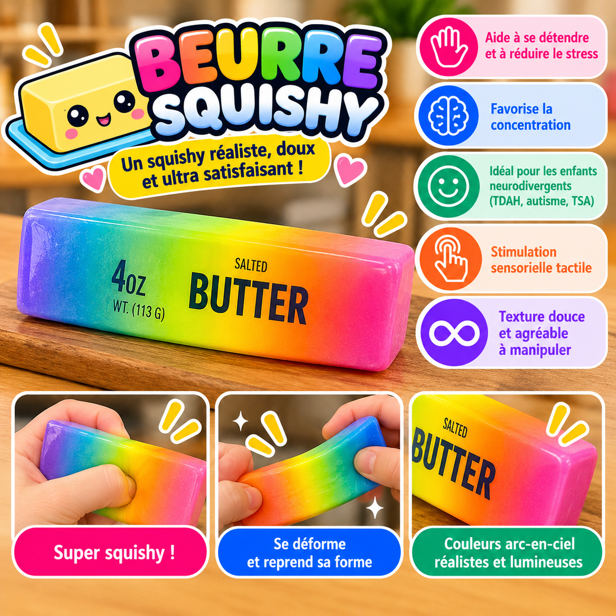 Beurre Squishy Arc-en-Ciel